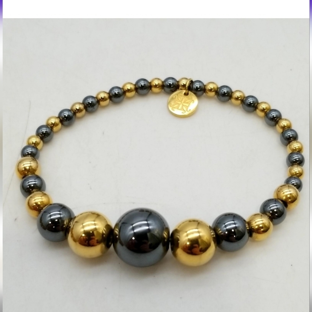 Rustic Cuff Metallic Gold and Silver Bracelet EUC